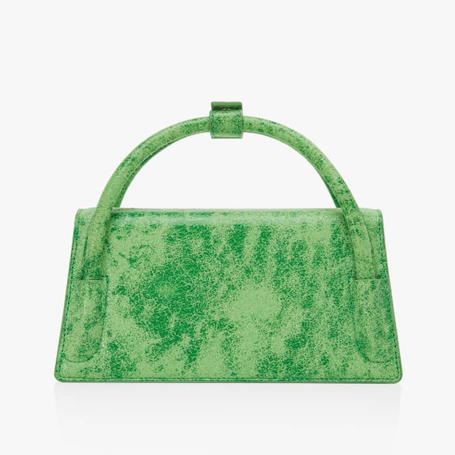 Túi Xách Tay Find Kapoor Marty Wedge Bag 22 Crinkled Cracked Màu Xanh Green