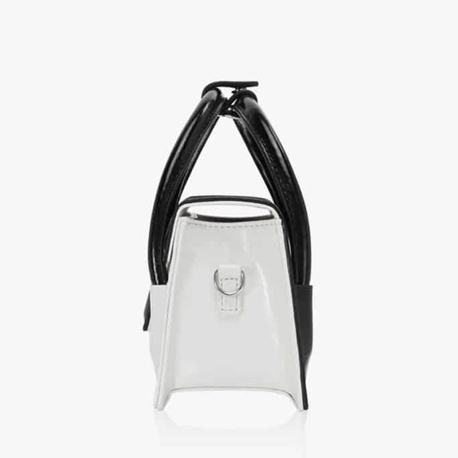 Túi Xách Tay Find Kapoor Marty Wedge Bag 22 Crinkled White Black Màu Đen Trắng