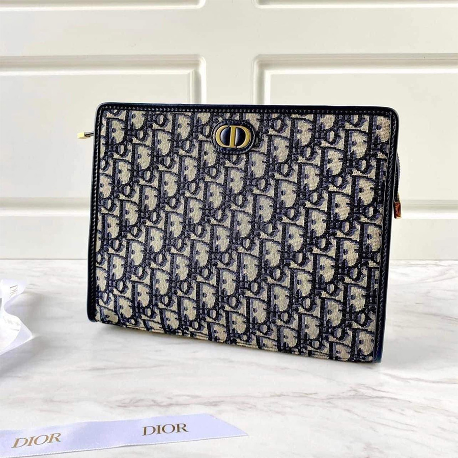 Túi Xách Dior 30 Montaigne Pouch Clutch S2107UTZQ_M928 Màu Đen