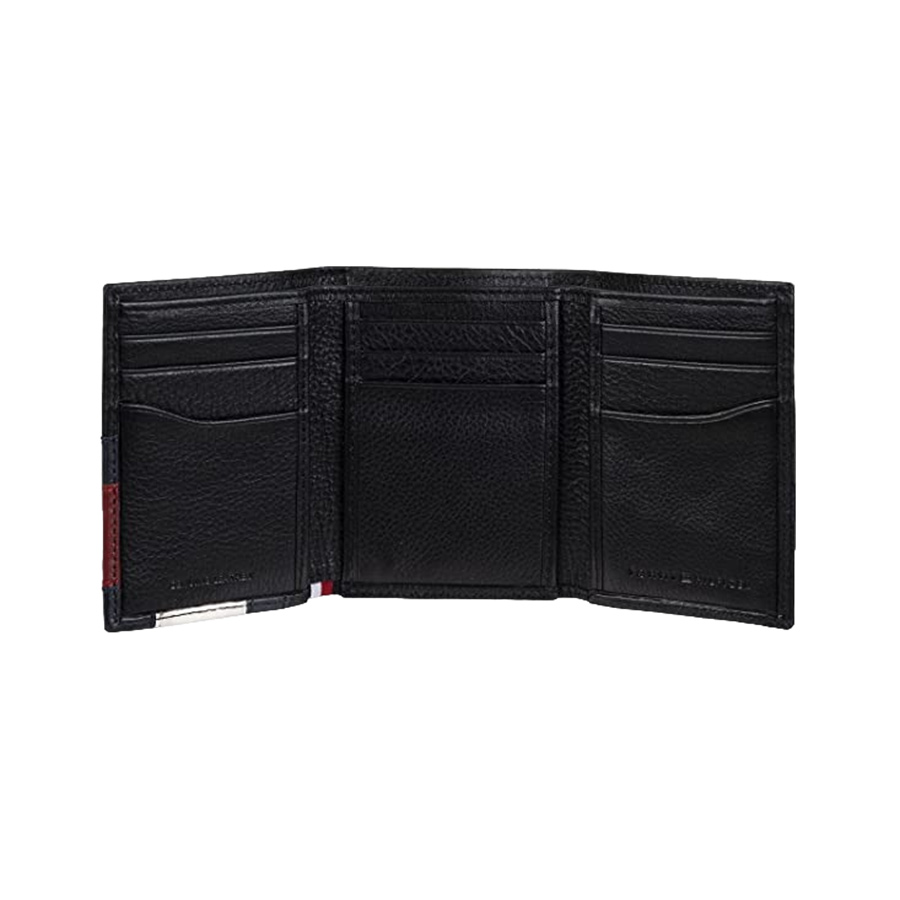 Ví Tommy Hilfiger Men's Genuine Leather Slim Trifold Wallet Màu Đen