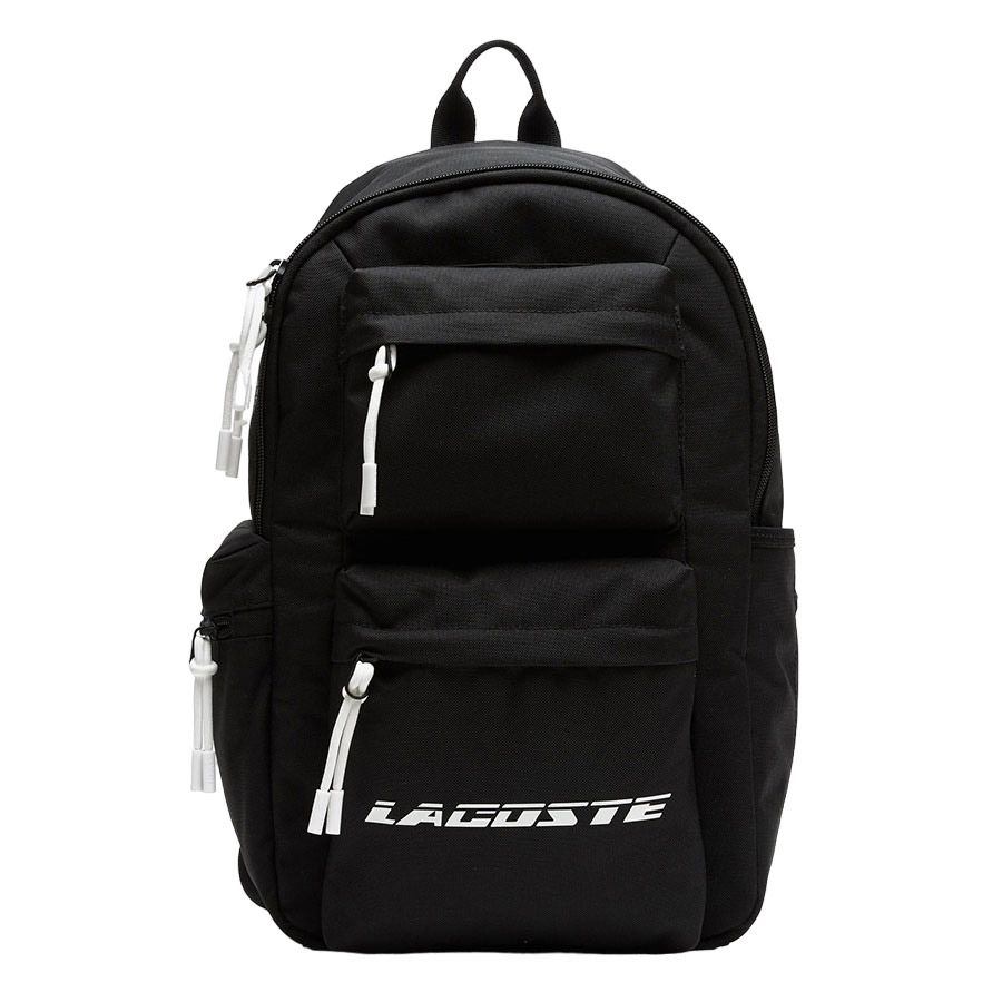 Balo Lacoste Unisex Contrast Inscription Backpack Black NH4044NZ Màu Đen