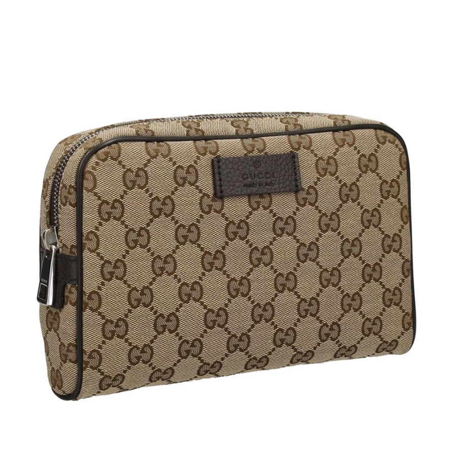 Túi Đeo Chéo Gucci GG Canvas Waistbag Beige Ebonyn Màu Nâu Be