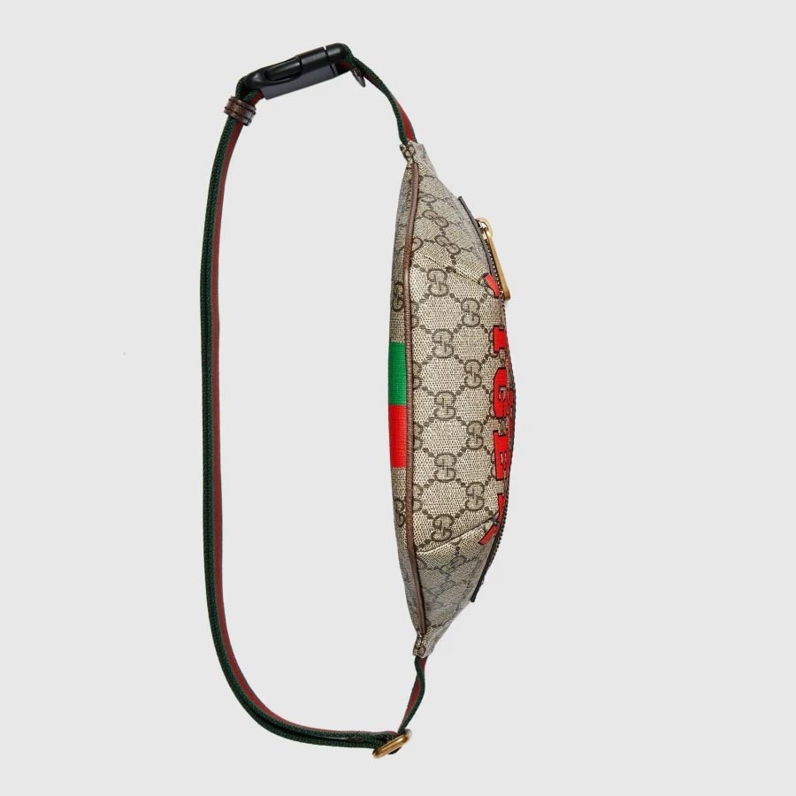 Túi Đeo Hông Gucci Tiger GG Belt Bag Beige And Red Leather Phối Màu