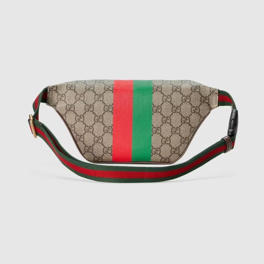 Túi Đeo Hông Gucci Tiger GG Belt Bag Beige And Red Leather Phối Màu