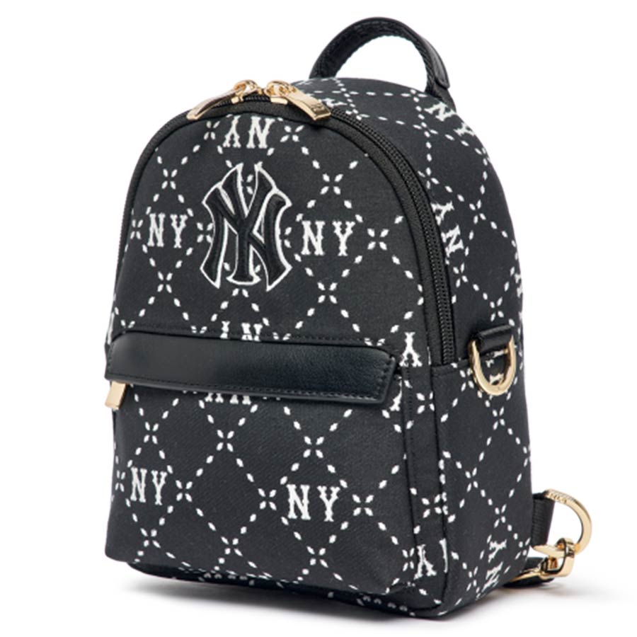 Balo Trẻ Em MLB Diamond Monogram Jacquard Mini Backpack New York Yankees 7ABKMD23N-50BKS Màu Đen