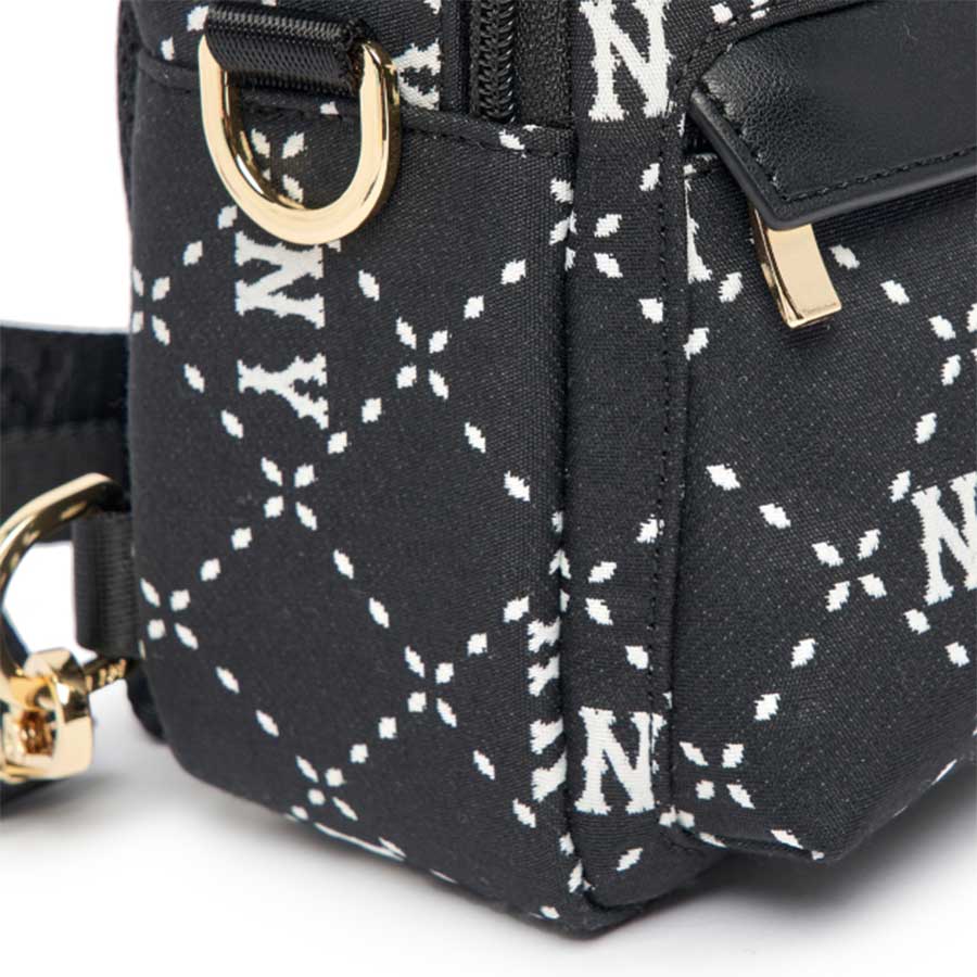 Balo Trẻ Em MLB Diamond Monogram Jacquard Mini Backpack New York Yankees 7ABKMD23N-50BKS Màu Đen