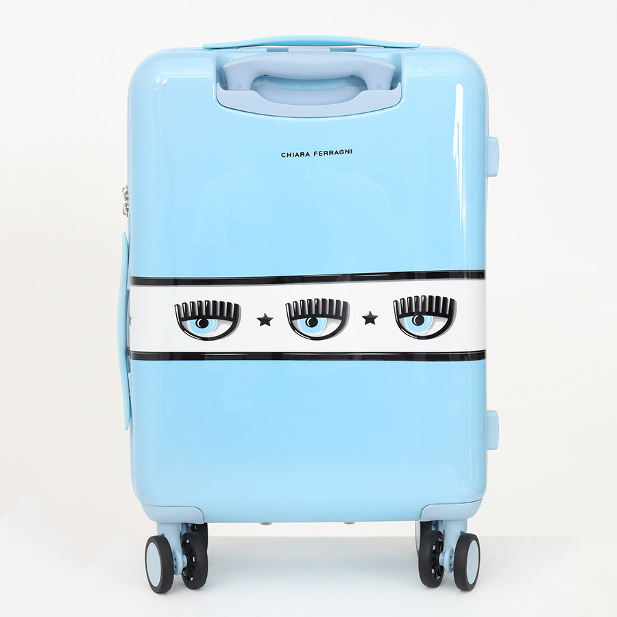 Vali Chiara Ferragni Logomania Hardshell Suitcase Màu Xanh Nhạt Size Cabin