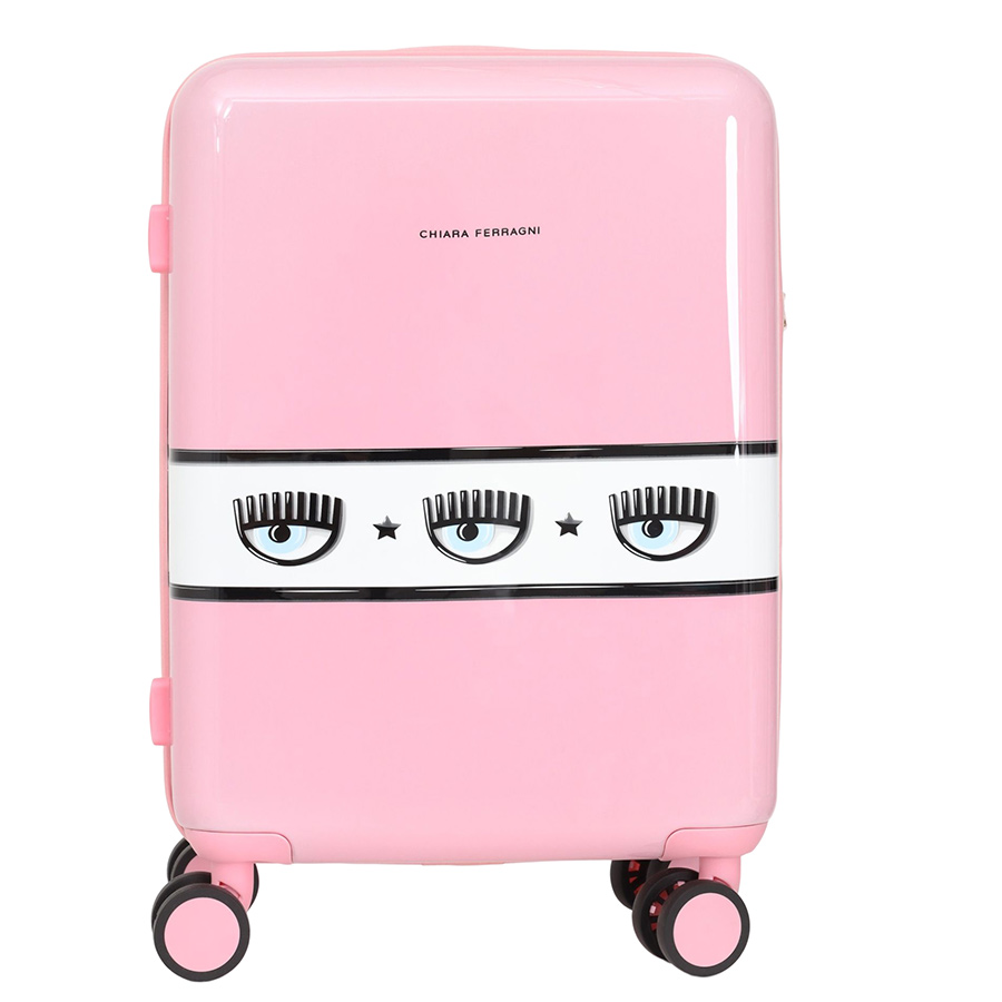 Vali Chiara Ferragni Logomania Hardshell Suitcase Màu Hồng Size Cabin