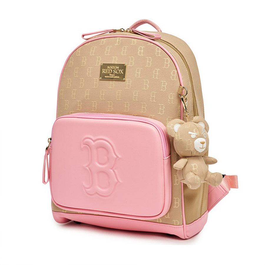 Balo Trẻ Em MLB Classic Monogram Boston Red Sox 7ABKM023N-43GOS Màu Be Hồng