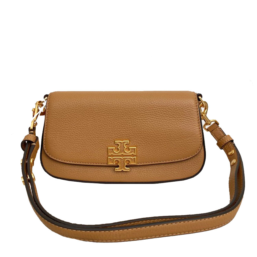 Túi Đeo Chéo Tory Burch Britten Embossed Convertible Crossbody Bag Màu Nâu