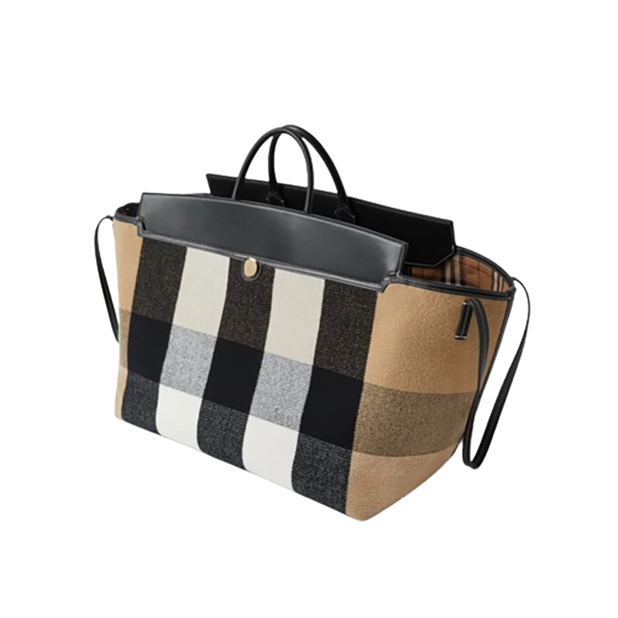 Túi Xách Du Lịch Burberry Men's Check Wool Cashmere Society Holdall Phối Màu