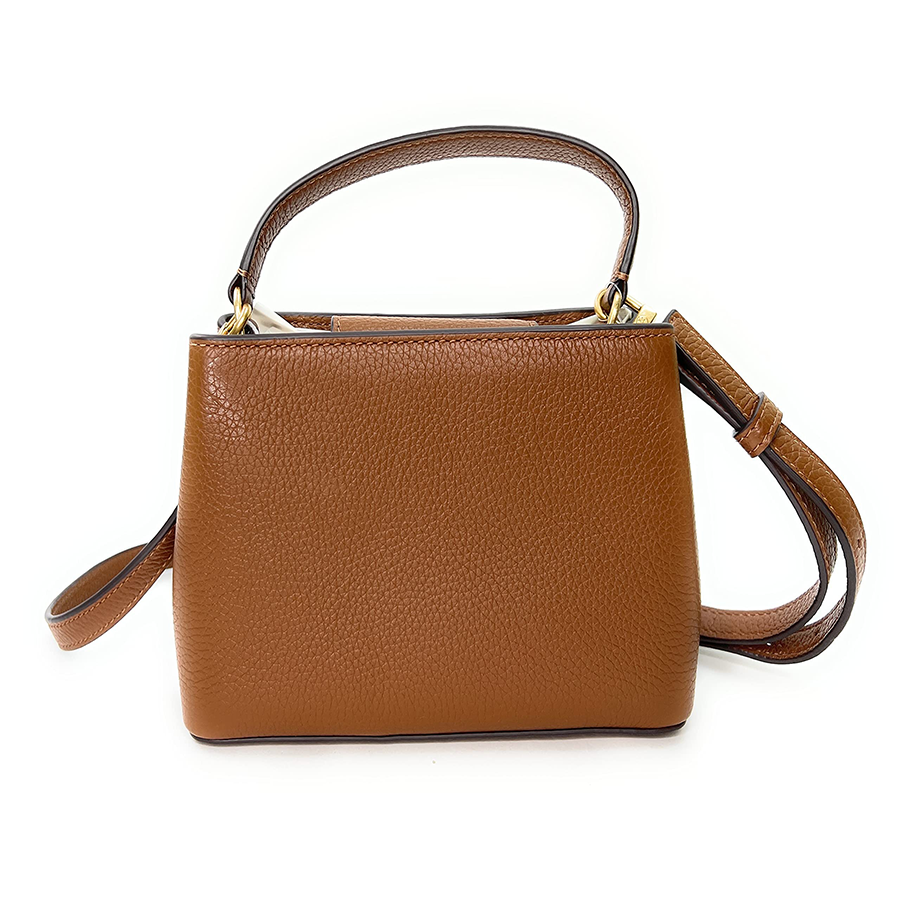 Túi Đeo Chéo Tory Burch Britten Moose Top Handle Micro Satchel Leather Crossbody Bag Màu Nâu