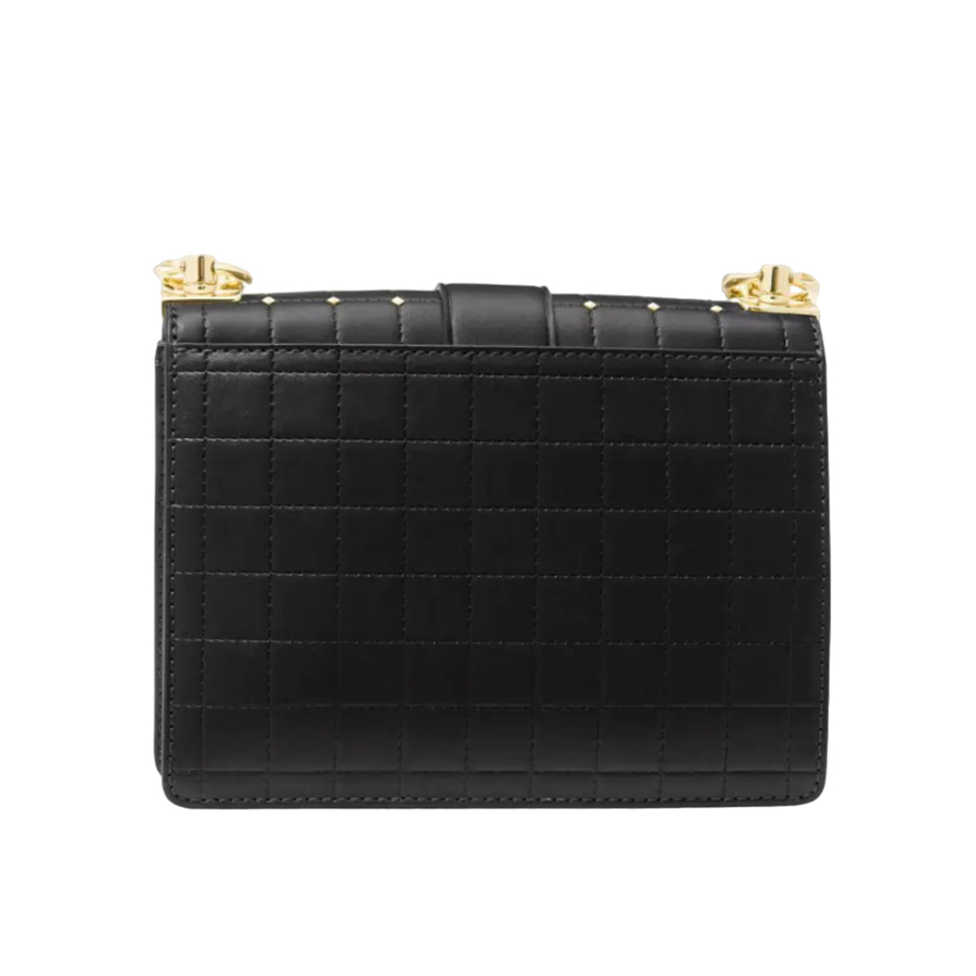 Túi Đeo Chéo Michael Kors MK Greenwich Small Studded Quilted Faux Leather Crossbody Bag Màu Đen
