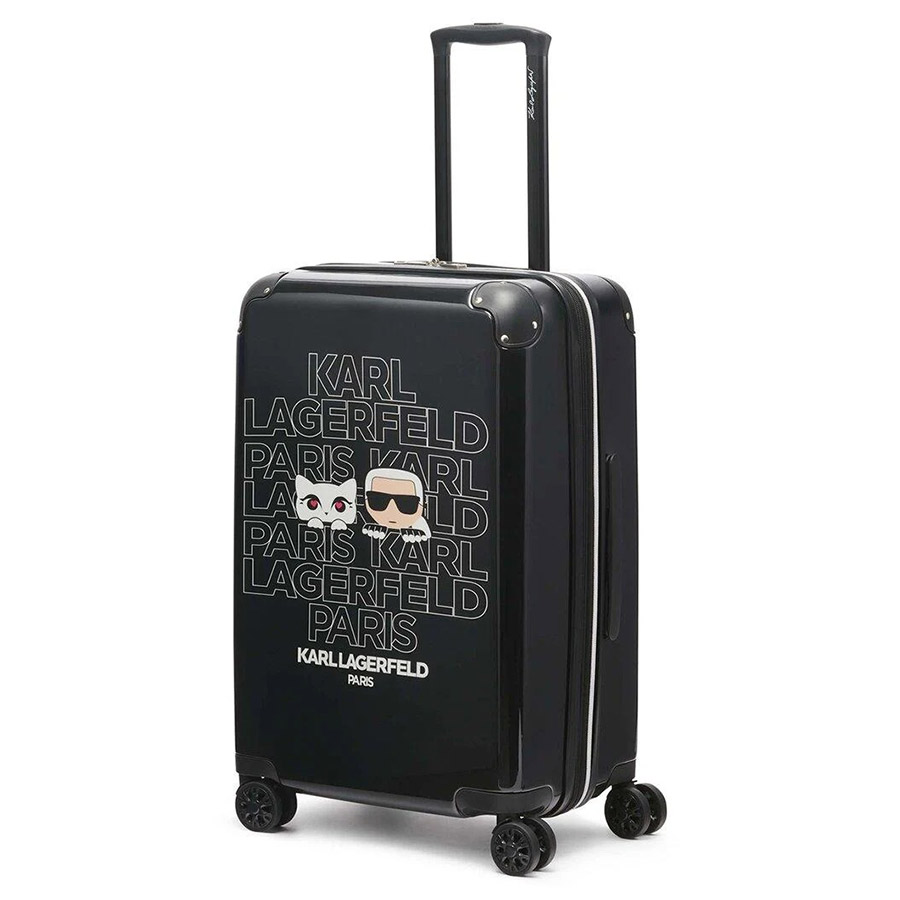Vali Karl Lagerfeld Women's Black Karl & Kat Hardside Spinner Màu Đen Size 24