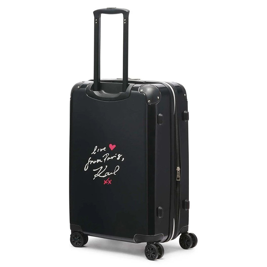 Vali Karl Lagerfeld Women's Black Karl & Kat Hardside Spinner Màu Đen Size 24