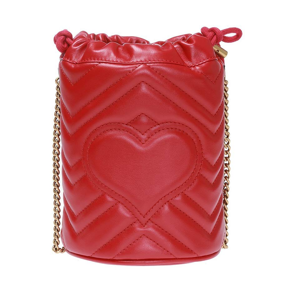 Túi Đeo Chéo Gucci  GG Marmont Mini Bucket Bag Màu Đỏ