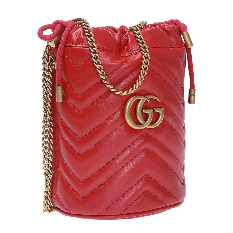 Túi Đeo Chéo Gucci  GG Marmont Mini Bucket Bag Màu Đỏ