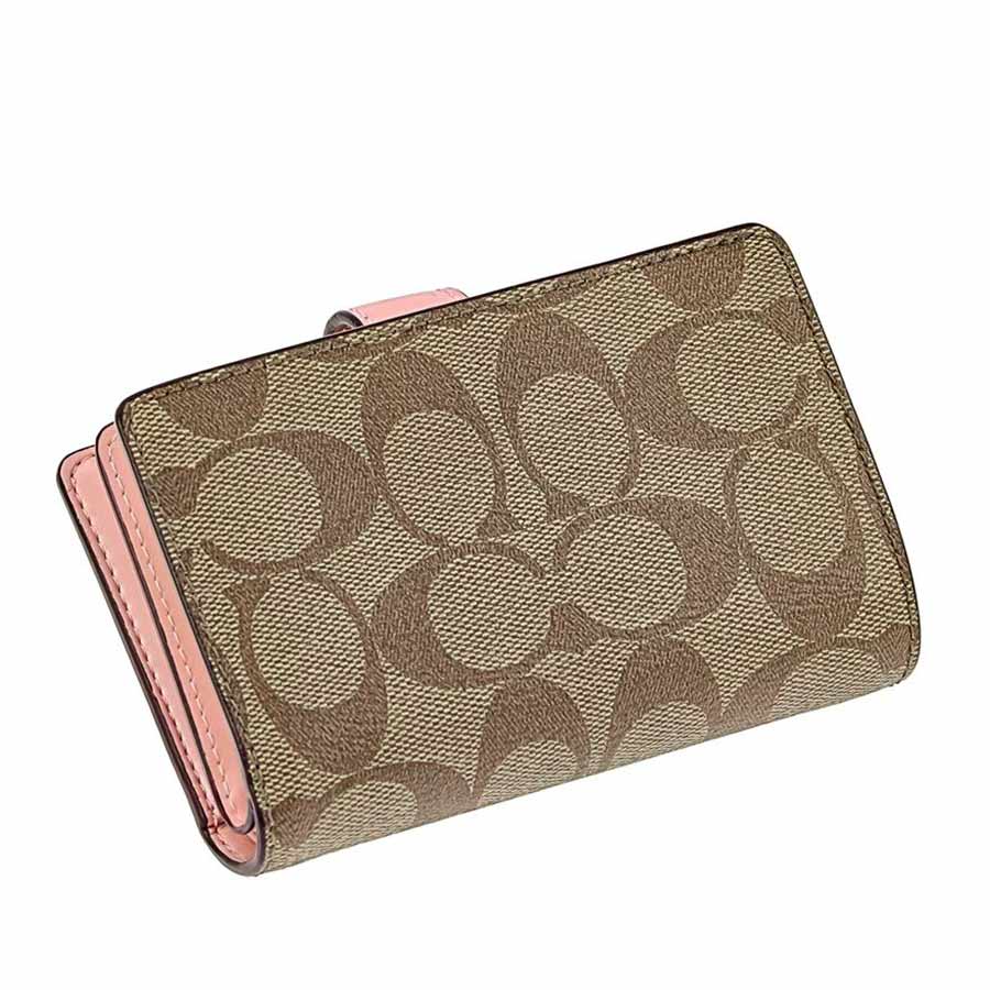 Ví Nữ Coach Signature Wallet Bifold 23553 IMPWD Màu Nâu - Hồng Nhạt