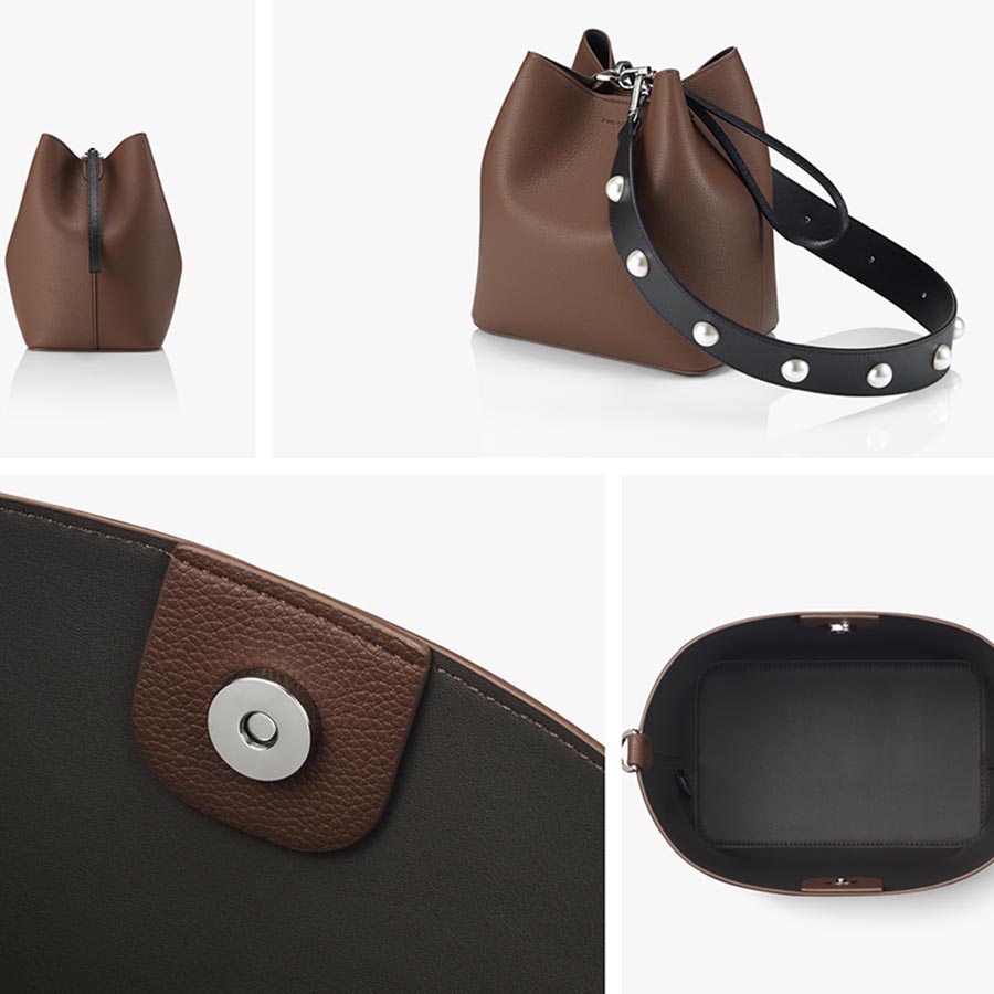 Túi Đeo Chéo Nữ Find Kapoor Pingo Bag 20 Basic Pearl Edition Line Set FBPG20BAABW Màu Nâu