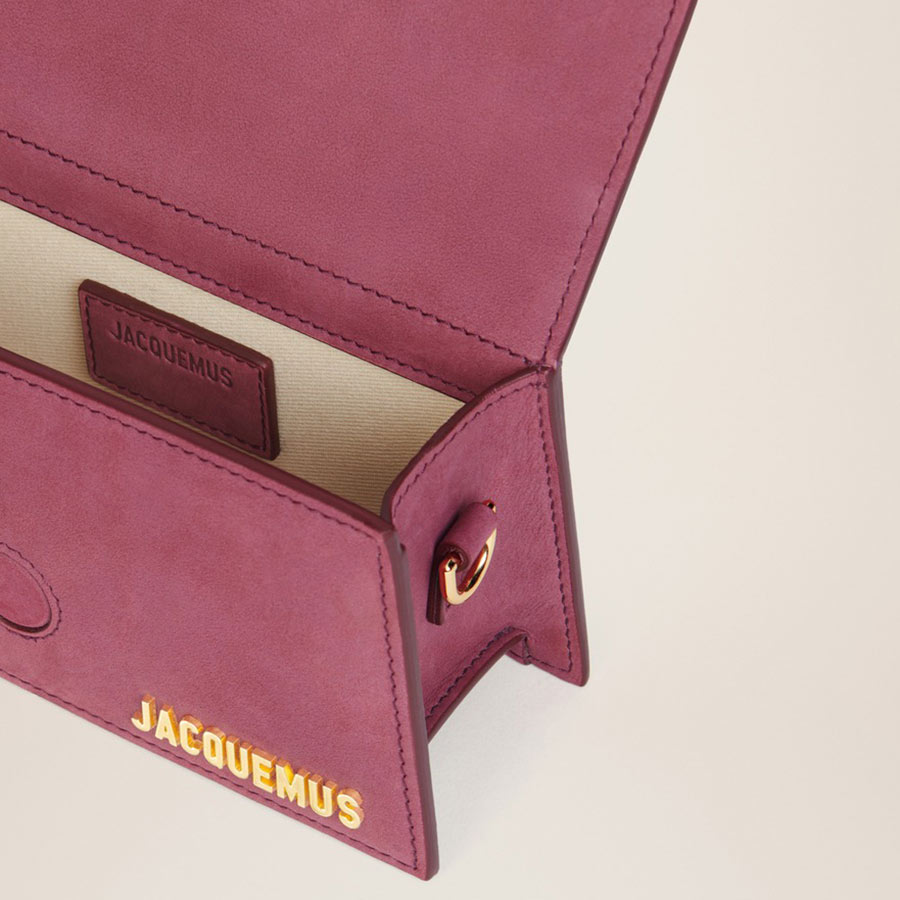 Túi Xách Jacquemus Le Bambino Mini Suede Bag Purple Size 18 Màu Đỏ Tía