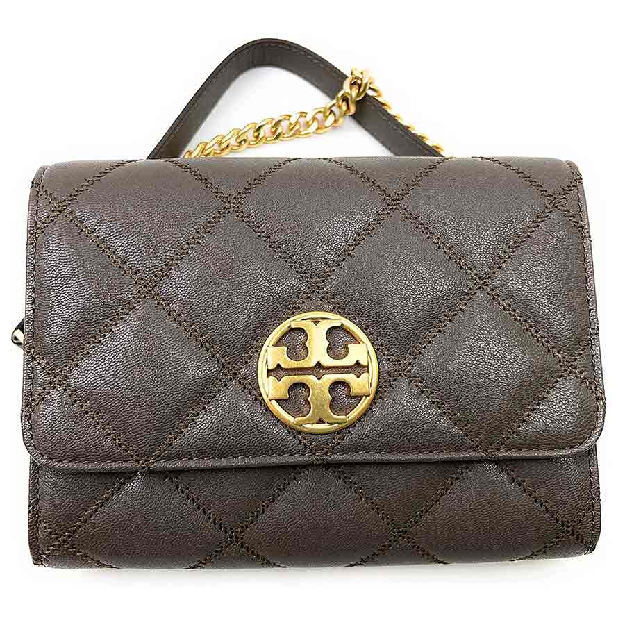 Túi Đeo Chéo Tory Burch Willa Women's Quilted Leather Crossbody Bag With Chain Màu Xám