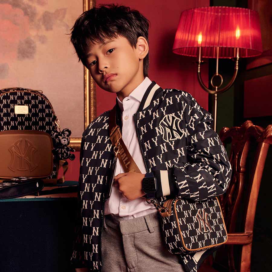 Túi Đeo Chéo Trẻ Em MLB Jacquard Monogram New York Yankees 7ACRM023N-50BKS Màu Đen