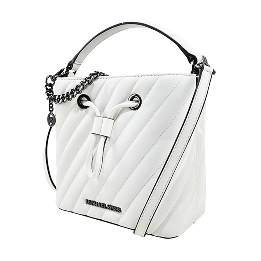 Túi Đeo Chéo Michael Kors MK Bucket Suri 35T0SU2C0U Màu Trắng Xích Bạc