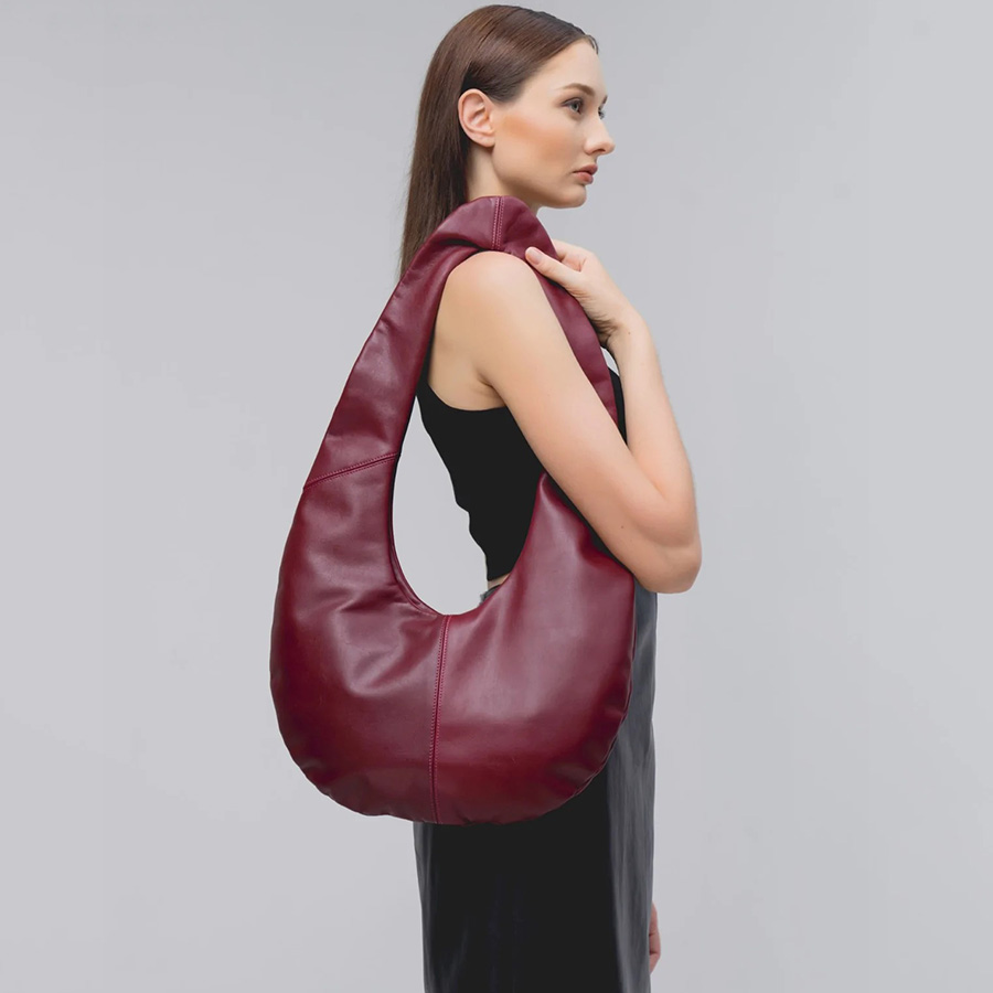 Túi Xách Chautfifth Raindrop (Da Thật) Màu Đỏ