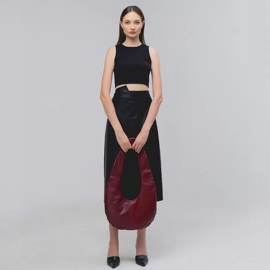 Túi Xách Chautfifth Raindrop (Da Thật) Màu Đỏ