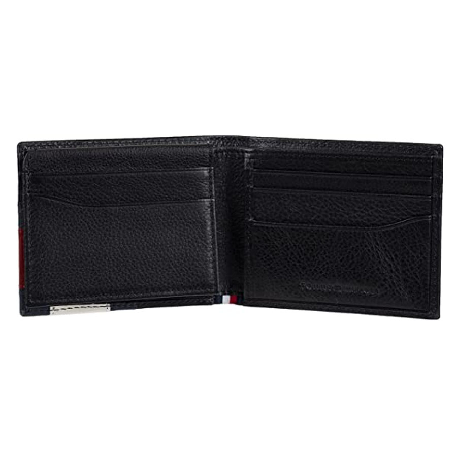 Ví Tommy Hilfiger Men's Genuine Leather Wallet With Multiple Card Slots Màu Đen