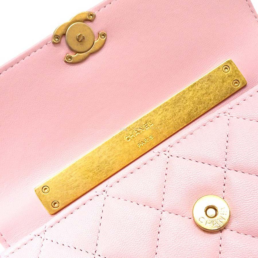 Túi Xách Chanel Shoulder Bag Pink With Matelasse Coco Mark Handle Màu Hồng