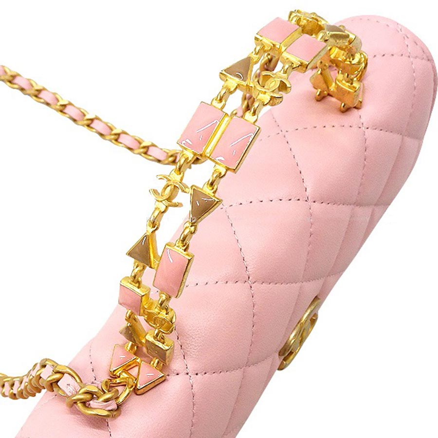 Túi Xách Chanel Shoulder Bag Pink With Matelasse Coco Mark Handle Màu Hồng