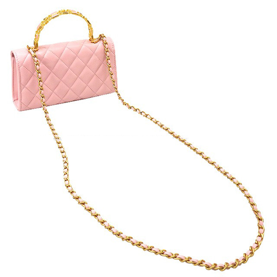 Túi Xách Chanel Shoulder Bag Pink With Matelasse Coco Mark Handle Màu Hồng
