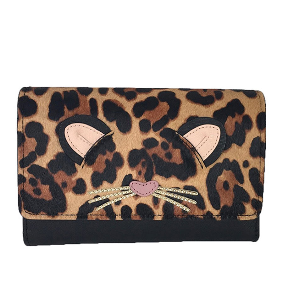 Túi Đeo Chéo Kate Spade Run Wild Leopard Cat Meow Crossbody Purse Màu Nâu Đen