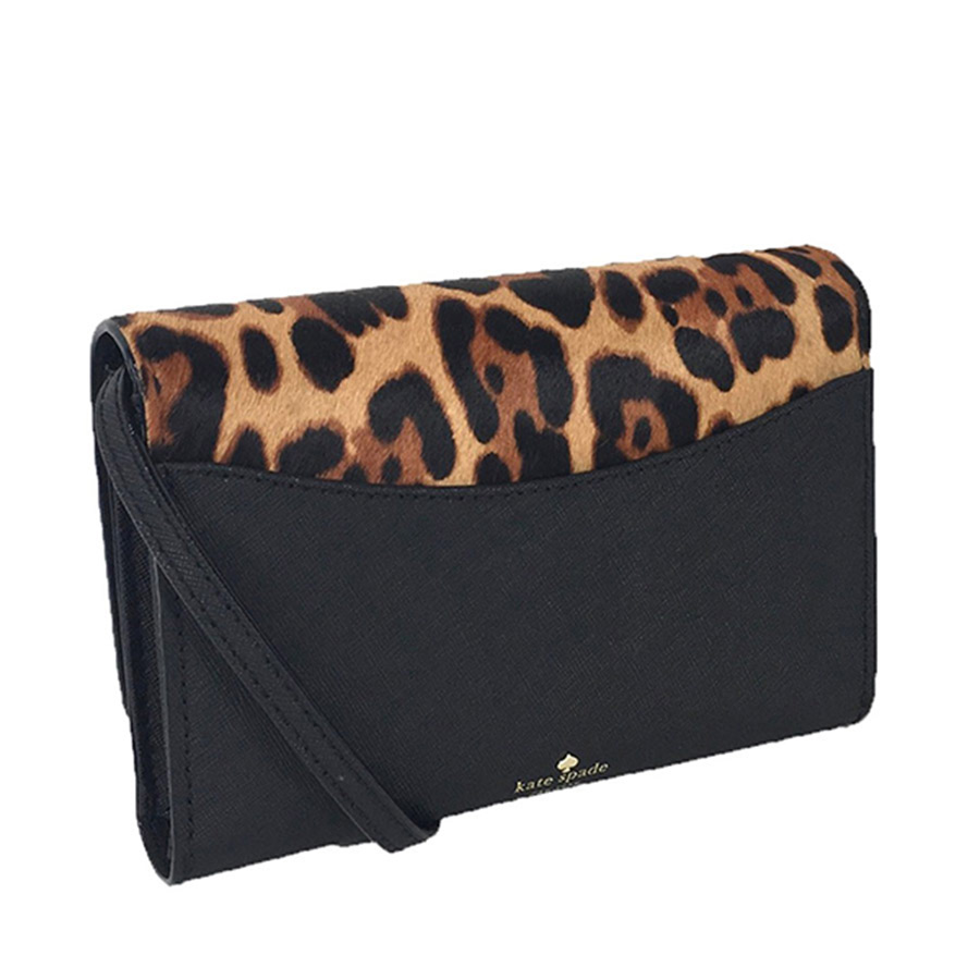 Túi Đeo Chéo Kate Spade Run Wild Leopard Cat Meow Crossbody Purse Màu Nâu Đen