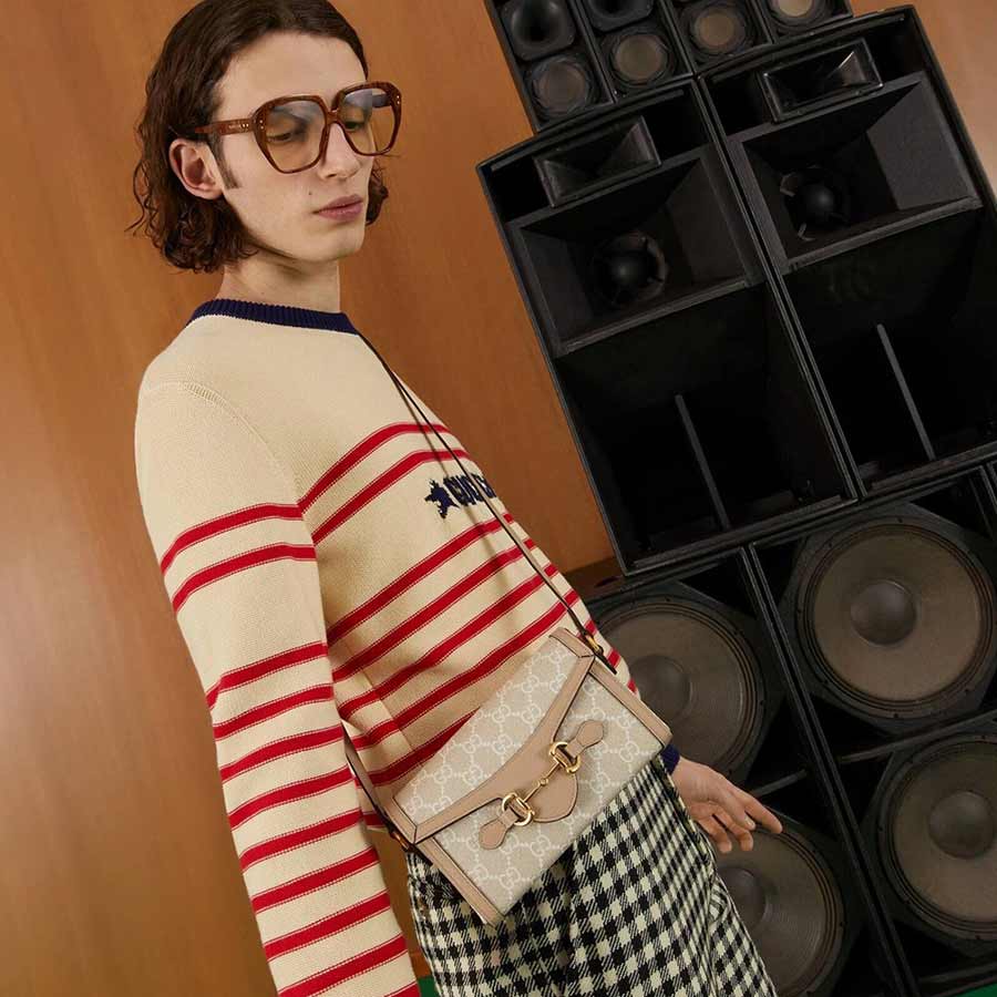Túi Đeo Chéo Gucci Horsebit 1955 Mini Bag Màu Be