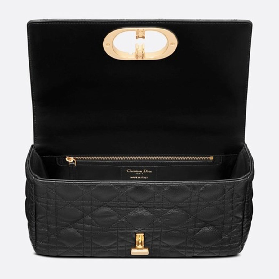 Túi Đeo Chéo Dior Medium Dior Caro Bag Black Supple Cannage Calfskin Màu Đen