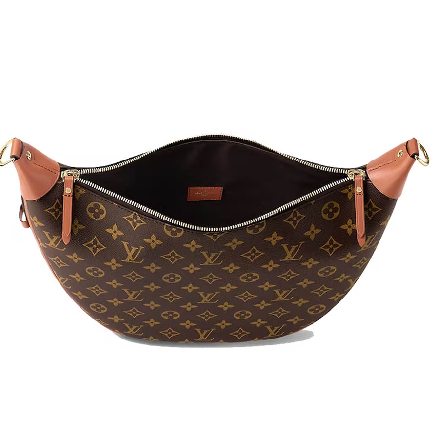 Túi Đeo Chéo Nữ Louis Vuitton LV Loop Hobo Monogram Canvas Brown M46311 Kèm Ví Màu Nâu