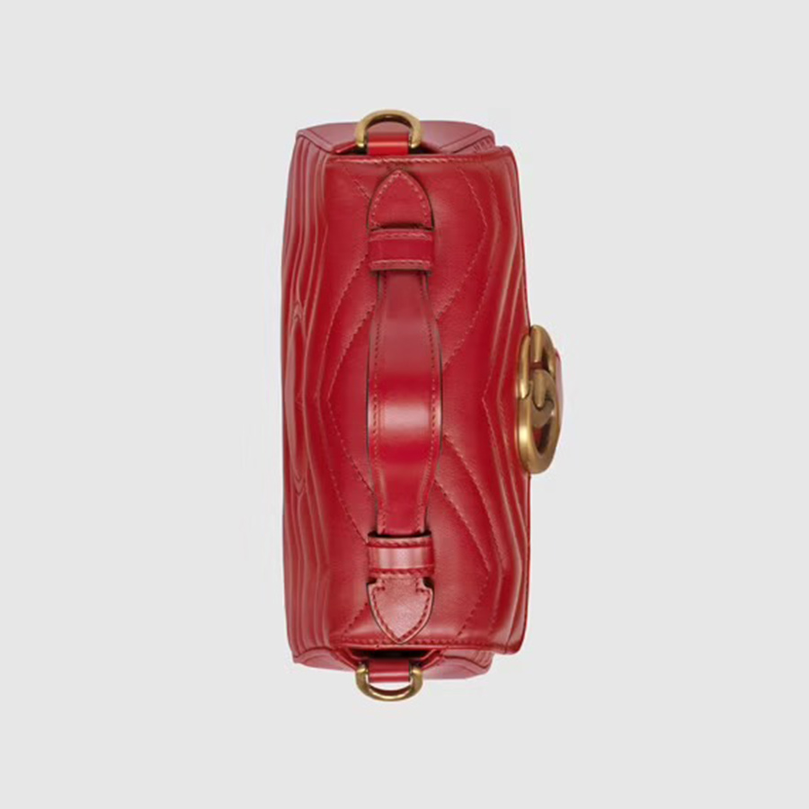 Túi Đeo Chéo Gucci Red GG Marmont Mini Top Handle Bag Màu Đỏ