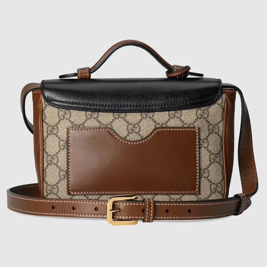 Túi Đeo Chéo Gucci Padlock Mini GG Supreme Canvas ‎658487-2ZGAG-9785 Màu Nâu Đen