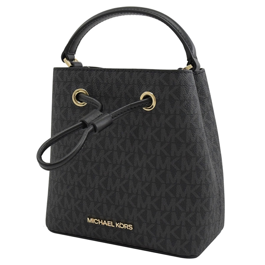 Túi Đeo Chéo Michael Kors MK Suri Mini Small Bucket Crossbody Bag Shoulder Signature Màu Đen Khuy Vàng