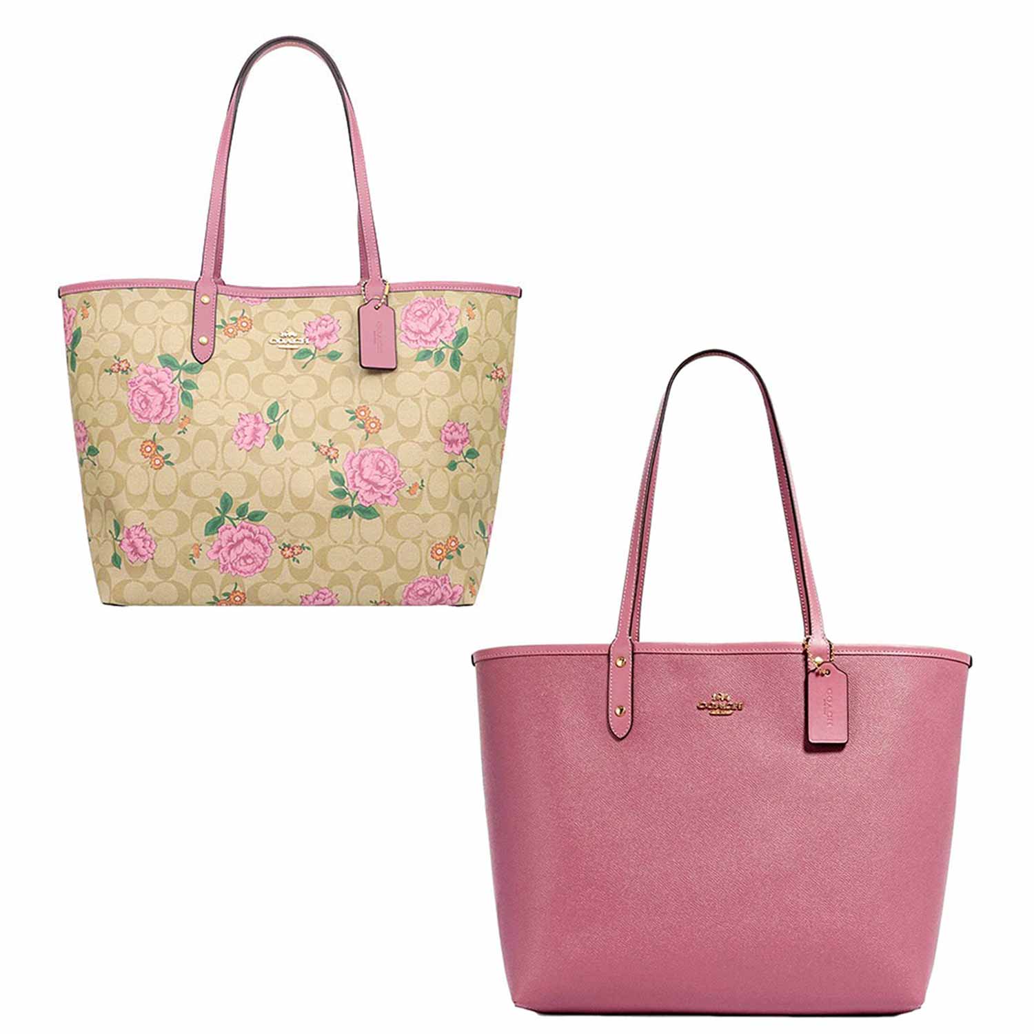 Tui Xach Coach Reversible City Tote In Signature With Prairie Rose Print Hai M t Mau Nau