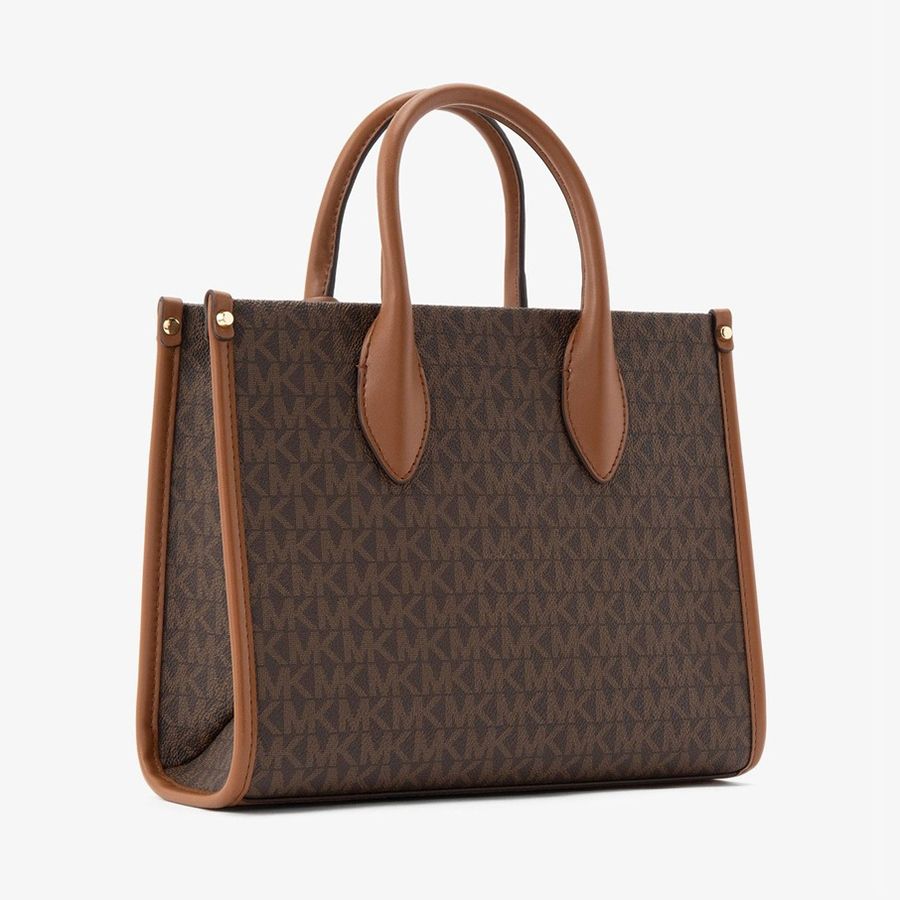 Túi Xách Michael Kors MK Mirella Top Zip Shopper Crossbody Small Mk Signature 35F2G7ZC5B200 Màu Nâu