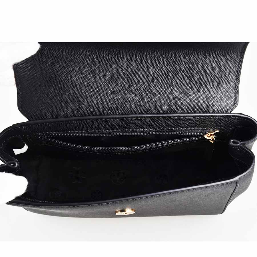 Túi Xách Tory Burch Emerson Gold Logo Crossbody Bag Màu Đen