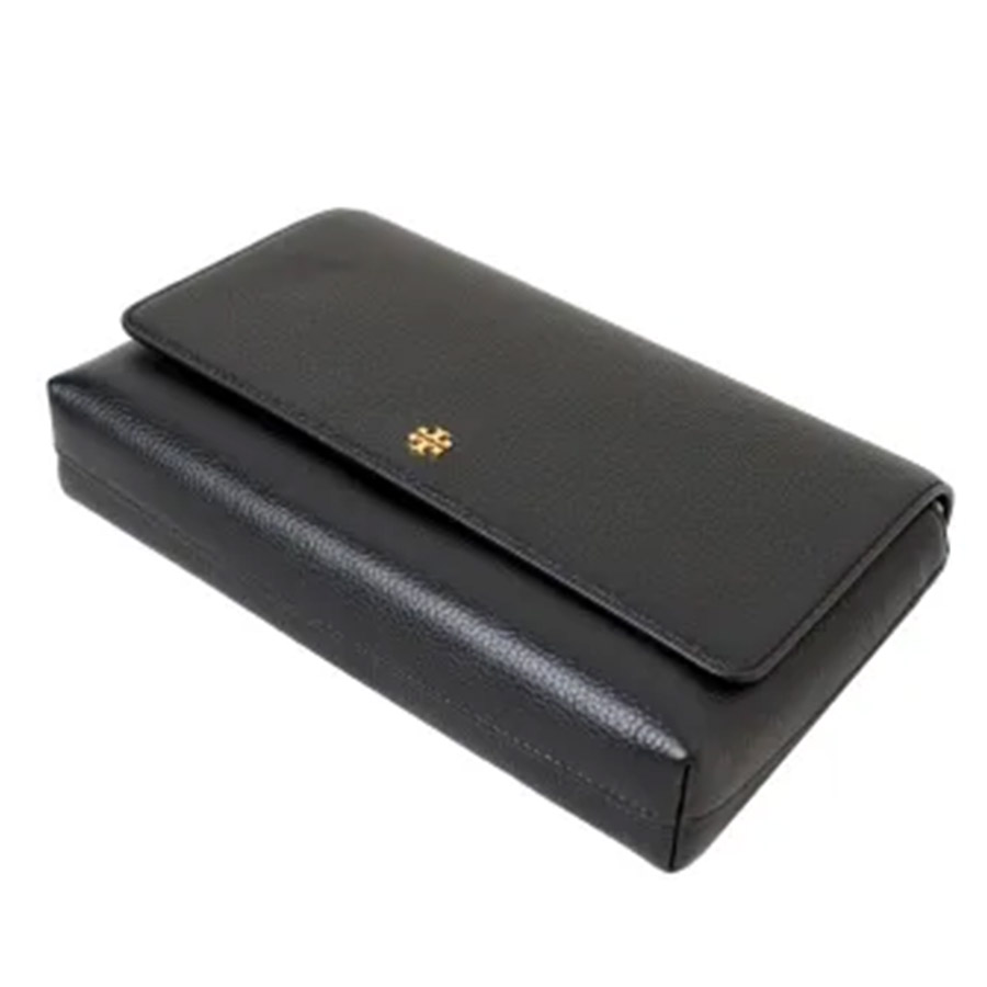 Túi Đeo Chéo Tory Burch Blake Flap 3D Logo Full Leather Flip Crop Crossbody Bag Màu Đen