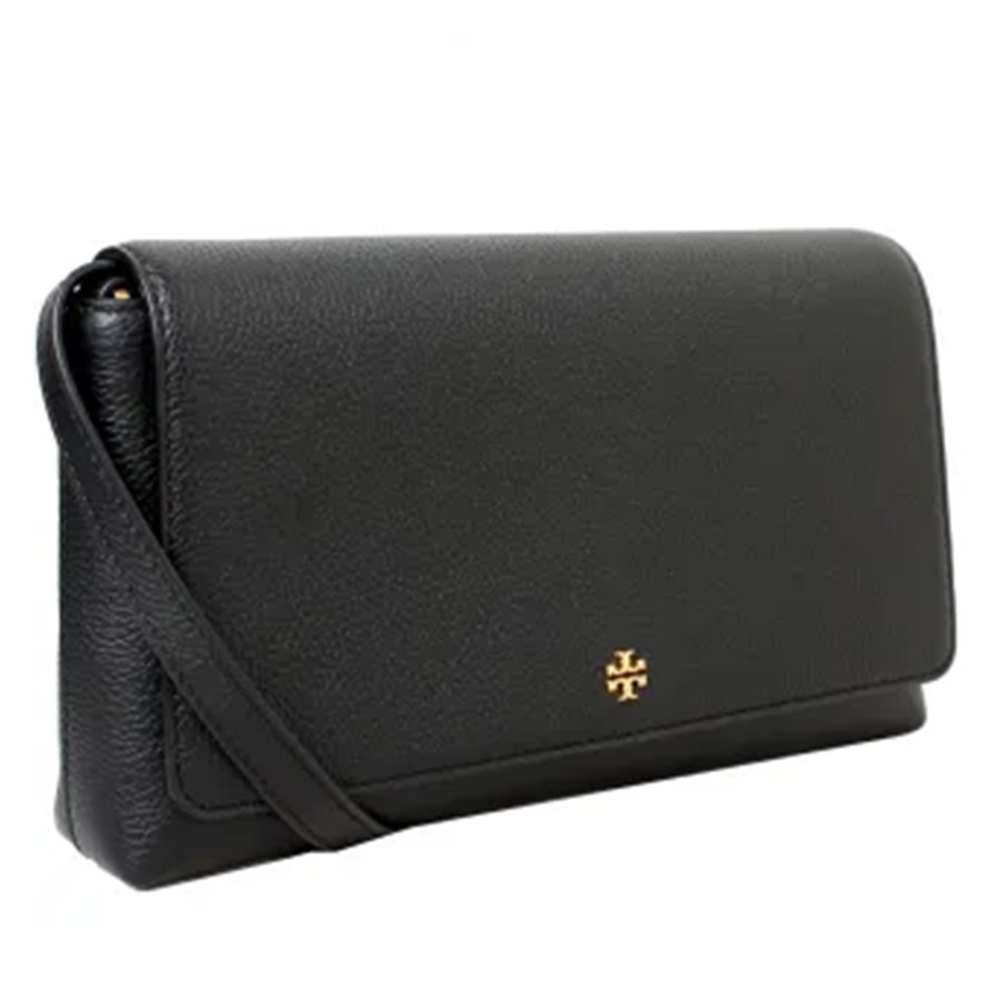 Túi Đeo Chéo Tory Burch Blake Flap 3D Logo Full Leather Flip Crop Crossbody Bag Màu Đen