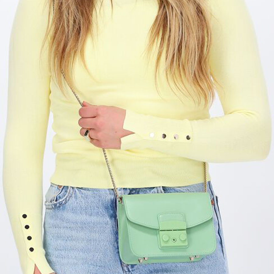 Túi Đeo Chéo Furla Metropolis Mini Crossbody Batl Xanh Giada
