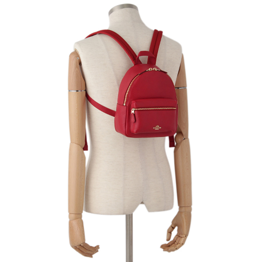 Balo Coach Mini Charlie Backpack In Pebble Leather Light Gold / True Red F38263 Màu Đỏ