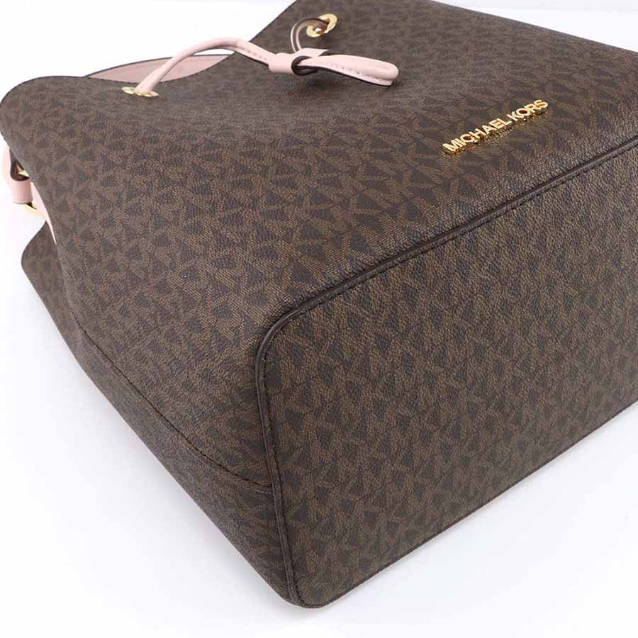 Túi Đeo Chéo Michael Kors MK Suri 35F0GU2M7B Powder Brush Pickpocket Signature Large Bucket Màu Nâu - Hồng Size 25