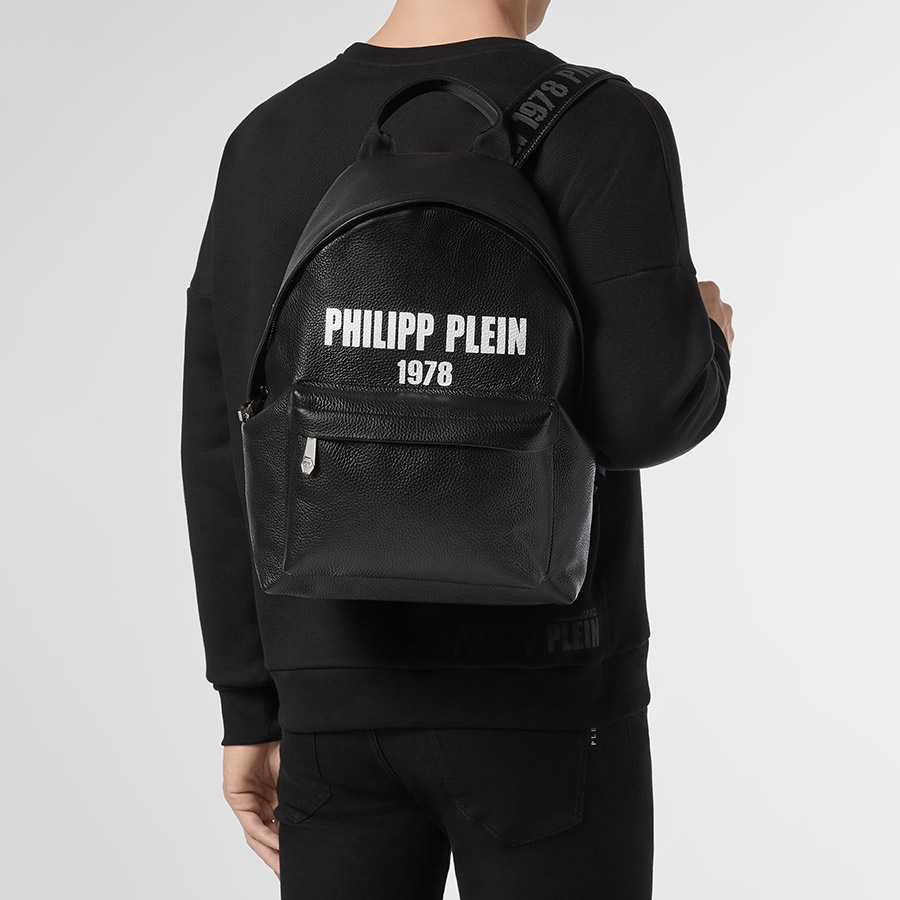 Balo Philipp Plein Men's Black PP1978 Elkskin Backpack F19A MBA0787 PLE053N 02 Màu Đen